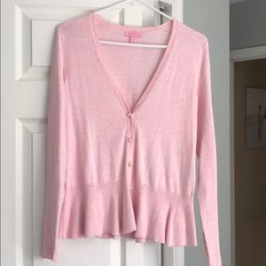 LILLY PULITZER EUC PEPLUM CARDIGAN SZ SMALL